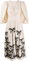 Thumbnail for your product : Johanna Ortiz Palm Tree Puff-Sleeve Midi Dress