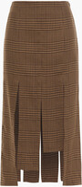 Thumbnail for your product : Maje Judela Asymmetric Prince Of Wales Checked Woven Midi Skirt