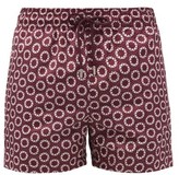 Thumbnail for your product : Apnee - Oursins Circle-print Upcycled-shell Swim Shorts - Dark Red