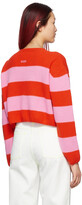 Thumbnail for your product : MSGM Red & Pink Striped Rugby Cardigan