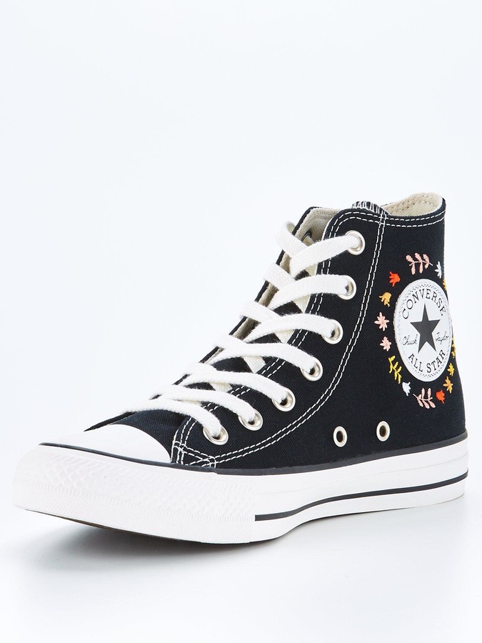 Converse Chuck Taylor All Star Embroidered HiTop Plimsoll Black - ShopStyle  Trainers & Athletic Shoes