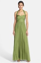 Thumbnail for your product : Monique Lhuillier ML Bridesmaids Crinkled Silk Chiffon Halter Gown