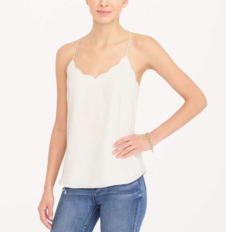J.Crew Factory Women's Scalloped Cami Top - ShopStyle
