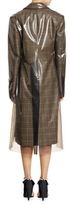 Thumbnail for your product : Calvin Klein Plastic-Covered Wool Plaid Coat