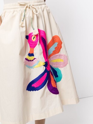 Mira Mikati embroidered A-line midi skirt
