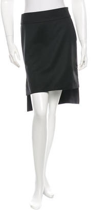 Saint Laurent High-Low Wool Mini Skirt