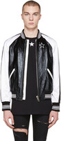 Thumbnail for your product : Givenchy Black Leather & Satin Bomber Jacket