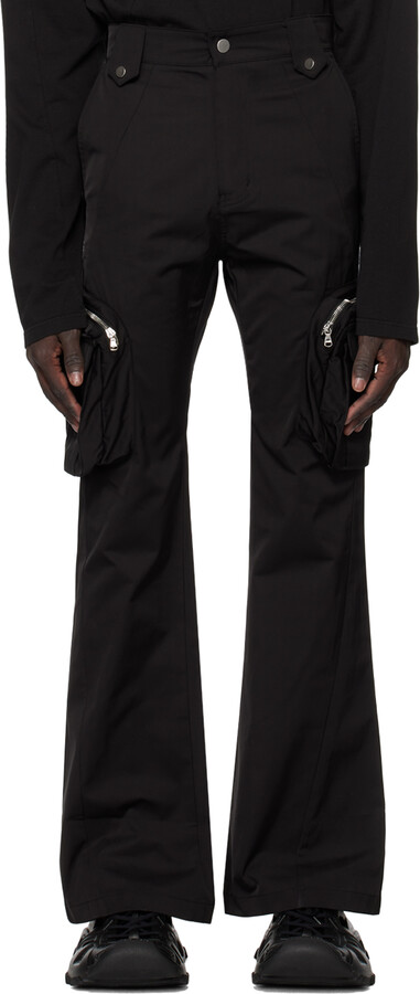 FFFPOSTALSERVICE Black Flared Cargo Pants - ShopStyle Casual Trousers