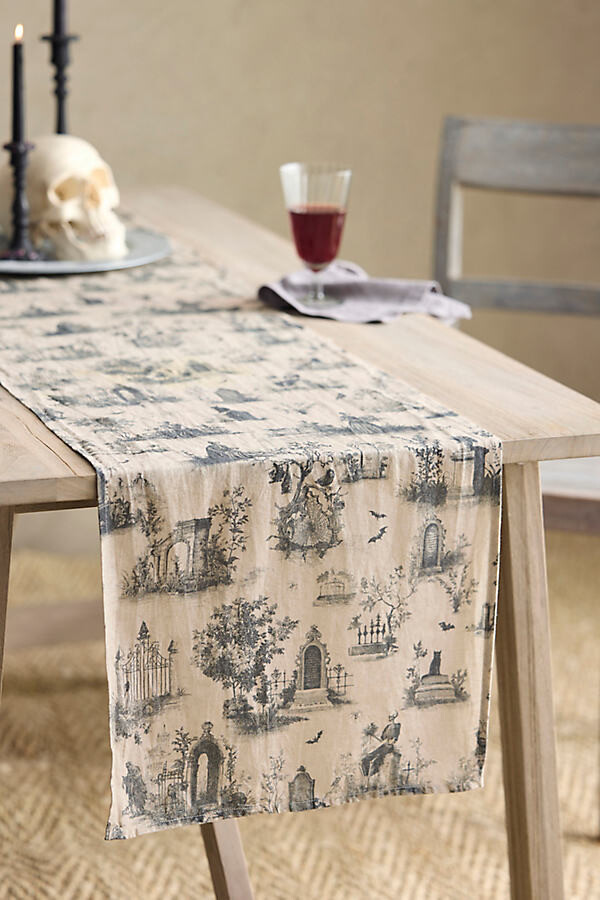 Halloween Toile Linen Table Runner at Terrain