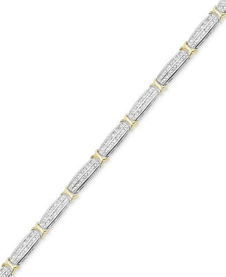 Victoria Townsend Diamond X Bracelet (1 ct. t.w.) in 18k Gold and Silver-Plated Brass