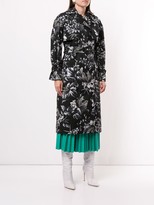 Thumbnail for your product : MSGM Floral Print Belted Trench Coat