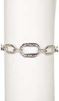 Thumbnail for your product : Judith Jack Sterling Silver Hammered Chain Link Swarovski Marcasite Studded Bracelet