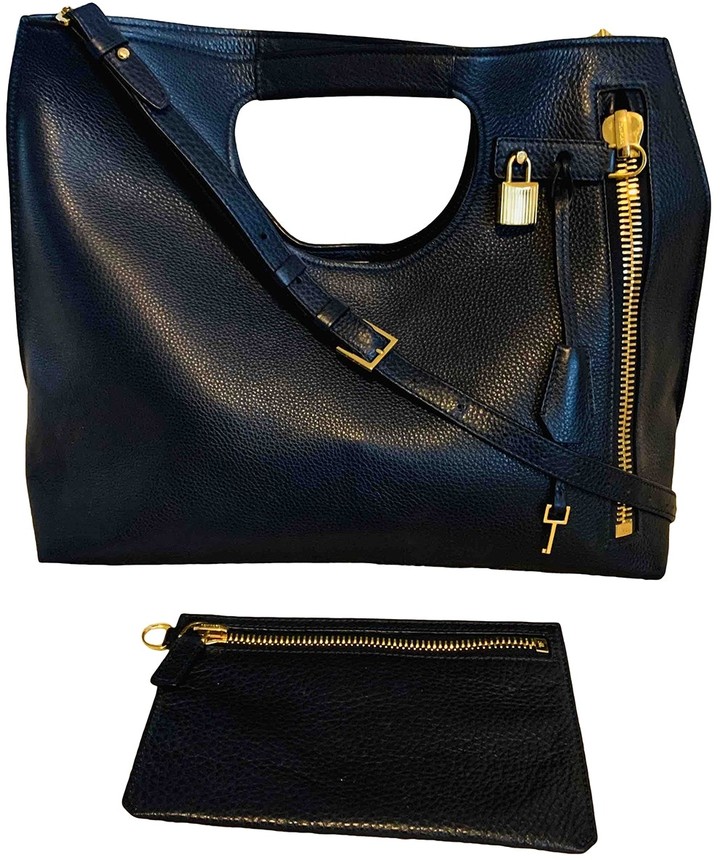 navy leather handbags