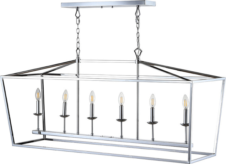 Jonathan Y Designs 6-Light Pagoda Chrome Pendant
