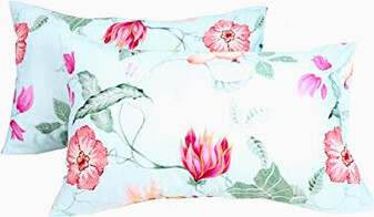 BRBCA Floral Bird Pillowcase Set - 100% Cotton Bedding Shams with Envelope Closure - Pillow Covers - Set of 2 -