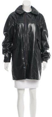 Marni Leather Hooded Coat