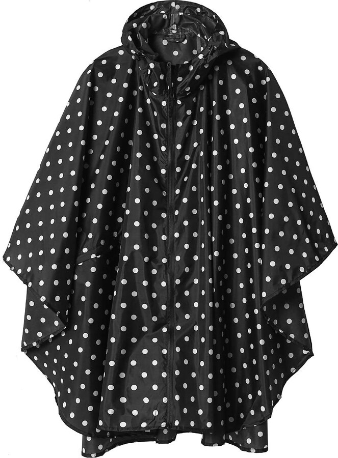 Saphirose Poncho Rain Poncho Coat for Adults Outdoor Hooded Waterproof ...