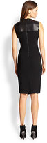 Thumbnail for your product : Burberry Millie Leather & Silk Shift Dress