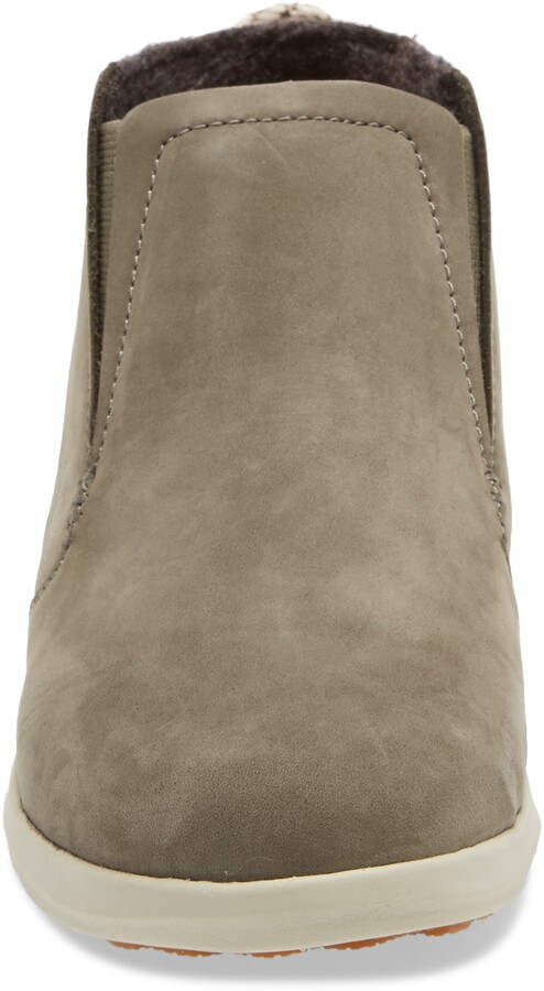 Olukai Womens Hawaiâiloa Manu Hope Waterproof Leather Slip-On Boot- Tan Leather | Cleary's Shoes 