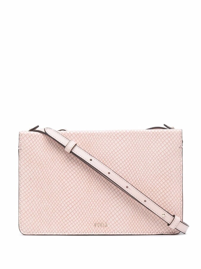 Furla SnakeskinEffect Branded Crossbody Bag ShopStyle