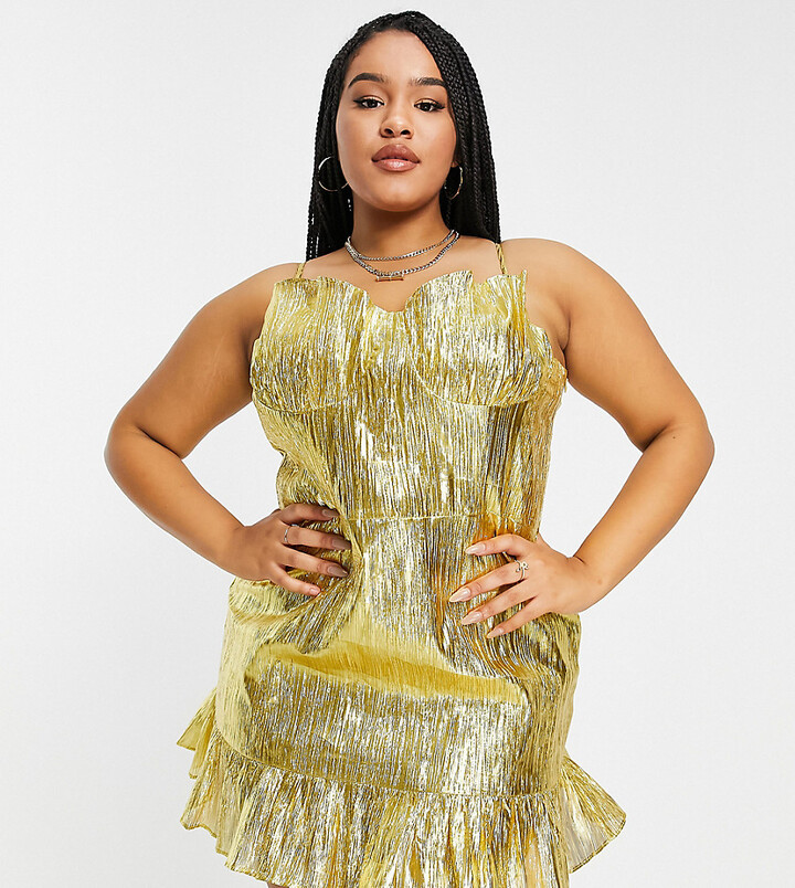 Plus Size Metallic Gold Dresses | Shop the world's largest collection of  fashion | ShopStyle