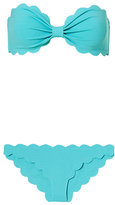 Thumbnail for your product : Marysia Swim Antibes Scallop Trim Turquoise Bandeau Bikini