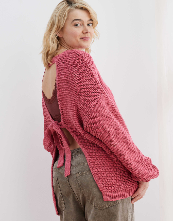 aerie Open Back Sweater ShopStyle