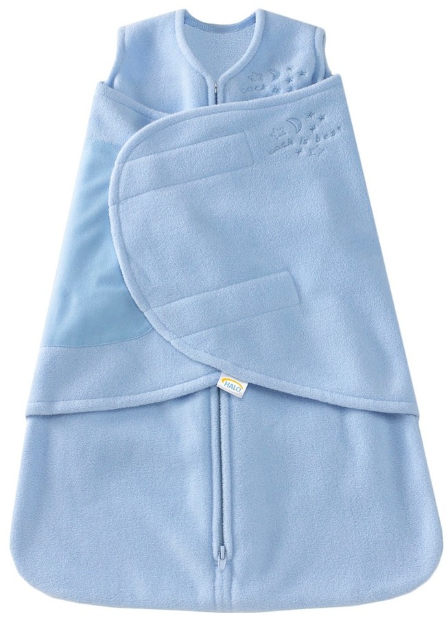 HALOInnovationsSleepSackMicro-FleeceSwaddleWrap-BlueGingham-S