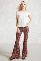 Thumbnail for your product : Forever 21 Ornate Floral Flared Pants