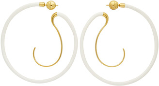 Panconesi Gold & White Upside Down Hoop Earrings