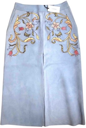 Vilshenko Blue Suede Skirt for Women