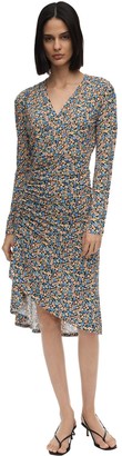 ATLEIN Floral Print Jersey Midi Dress