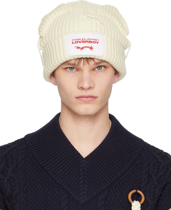 Charles Jeffrey Loverboy Off-White Chunky Ears Beanie