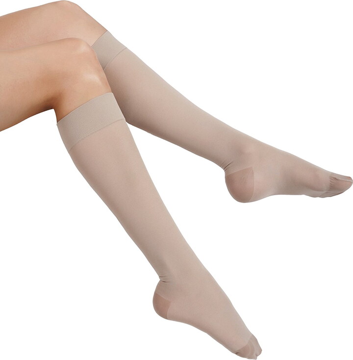 ITA-MED Sheer Compression Socks for Women, 15-20 mmHg, Knee High, Closed Toe