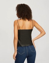 Thumbnail for your product : Miss Selfridge faux leather camisole in black
