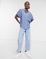 Thumbnail for your product : Wrangler relaxed chambray denim shirt in midwash blue