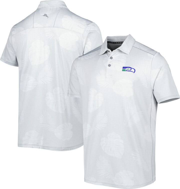 Tommy Bahama Men's Gray Seattle Seahawks Throwback Delray Frond IslandZone Polo