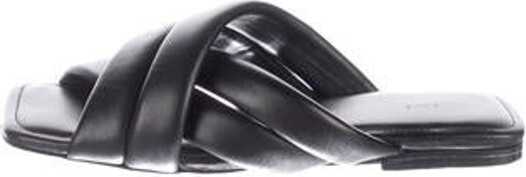 Anine Bing Leather Slides Black Crossover Straps Unfortunately, due to restrictions, this item may not be eligible for shipping in all areas.