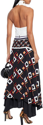 Diane von Furstenberg Reece Asymmetric Printed Crepe Maxi Skirt