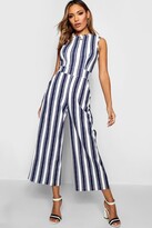 Thumbnail for your product : boohoo High Neck Stripe Jumpsuit