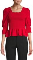 Thumbnail for your product : Lea & Viola Ruffle-Trimmed Smocked Top