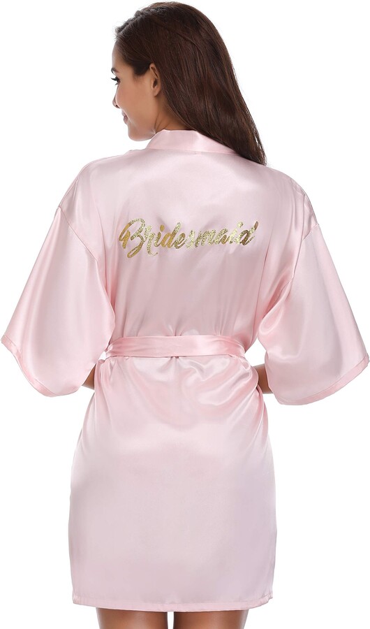 Vlazom Satin Bridal Bridesmaid Robes Silk Bride Party Bathrobes