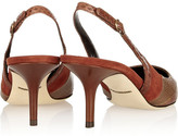 Thumbnail for your product : Dolce & Gabbana Bellucci ayers and suede slingback pumps