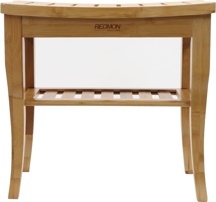 Epowp Bamboo Shower Seat with Under Seat Shelf Wood ShopStyle