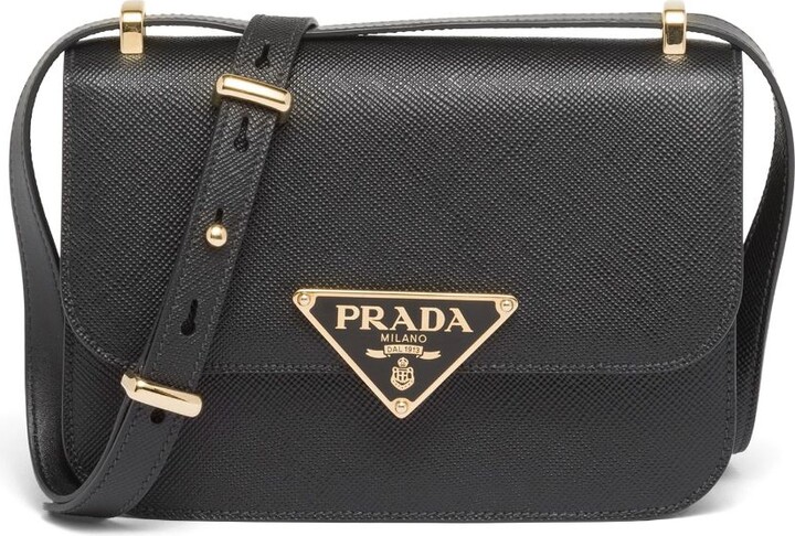Prada Logo-Plaque Shoulder Bag - ShopStyle
