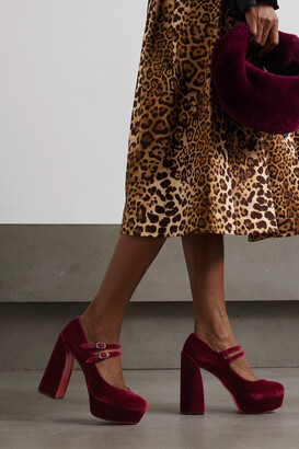 Christian Louboutin Movida Jane 130 Velvet Platform Pumps  