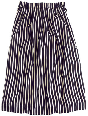 J.Crew Pleated midi skirt in stripe