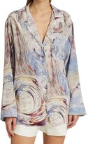 Thumbnail for your product : Alexander McQueen Printed Silk Pajama Shirt