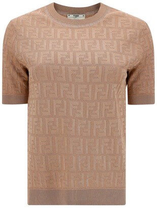 Fendi FF Motif Short-Sleeve Knit Jumper - ShopStyle Sweaters
