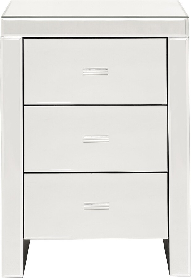Dunelm 3 Drawer Bedside Table, Mirrored White ShopStyle Bedroom